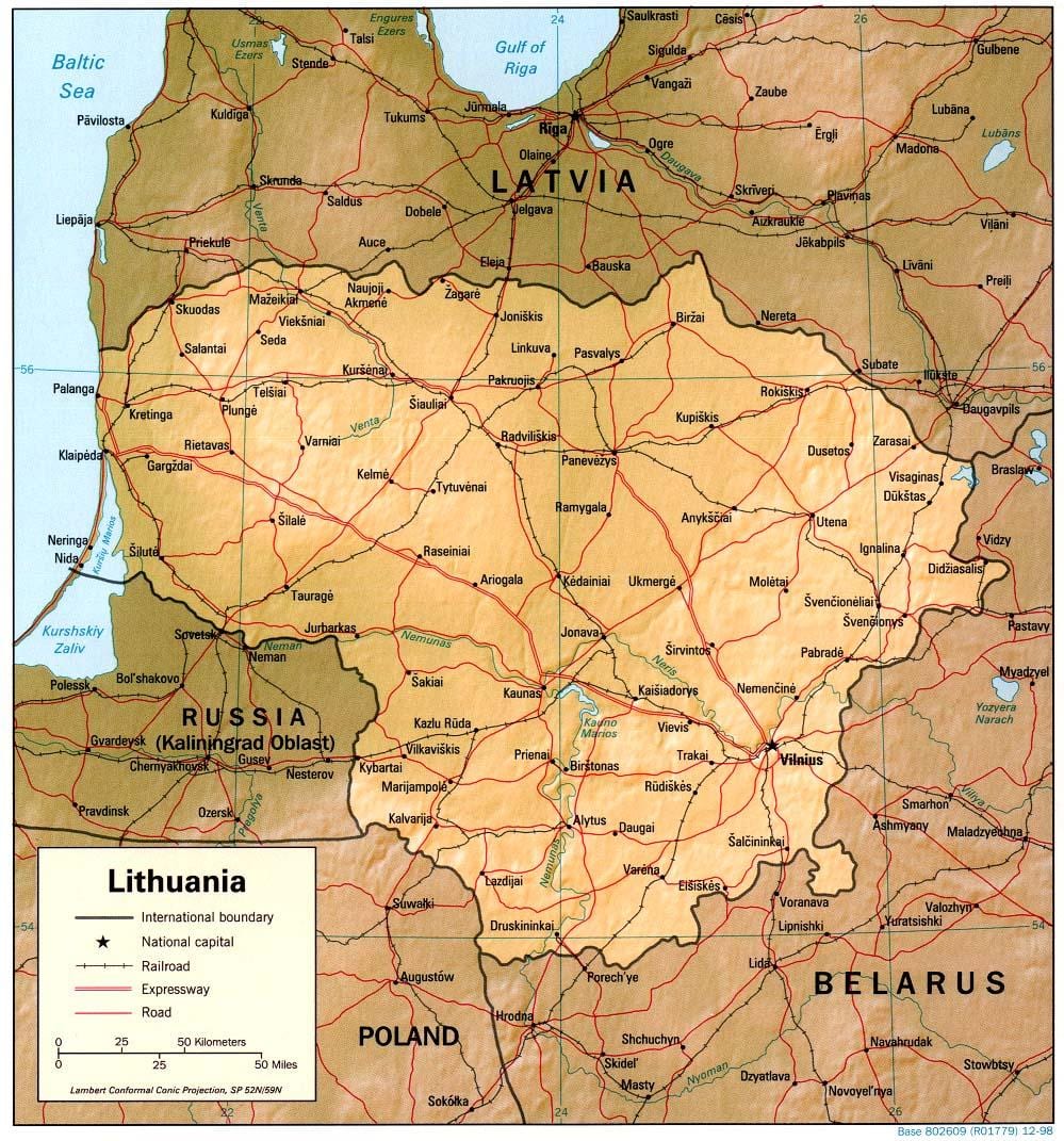 نقشه از لیتوانی 1900