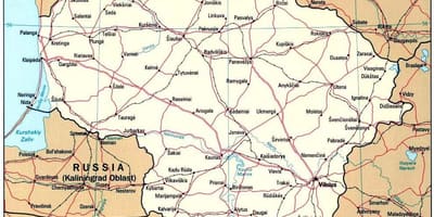نقشه نشان دادن لیتوانی