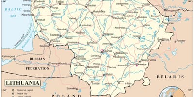 نقشه از کشور لیتوانی