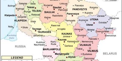 نقشه از لیتوانی سیاسی